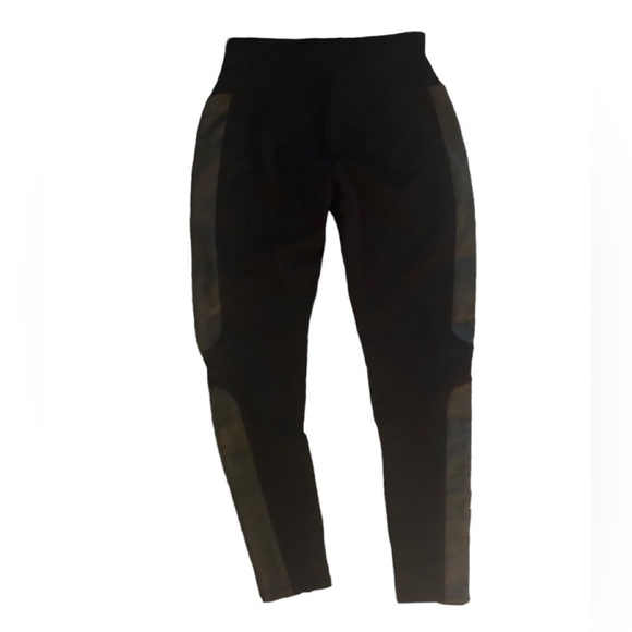 Spanx Faux Leather Panel Legging Sz. L Black Ponte Pant Casual Stretch Winter - Picture 3 of 8